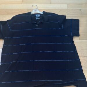 Old Navy Black Polo with Blue Stripes